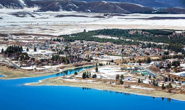 An aerial view of Rangiora, in Canterbury, with the town's newest, award-winning homes in the foreground. Photo / Supplied