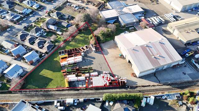 Sealed and fenced industrial yard Hornby