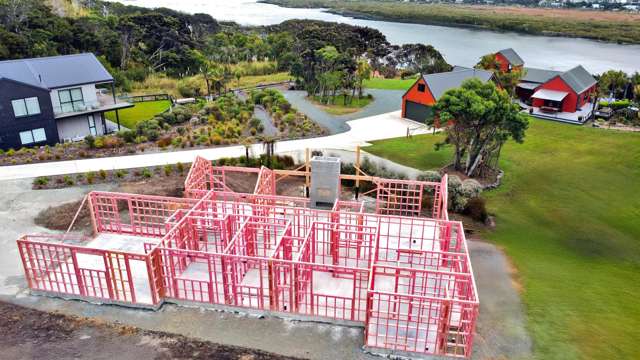 Waterside sleek contemporary new build underway