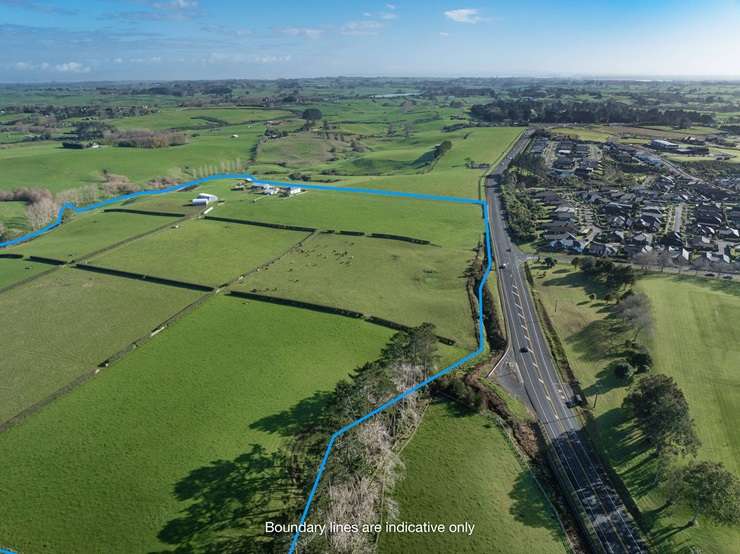 A large glasshouse and cottage on 1ha of development land in Auckland's Dairy Flat are up for grabs. Photo / Supplied