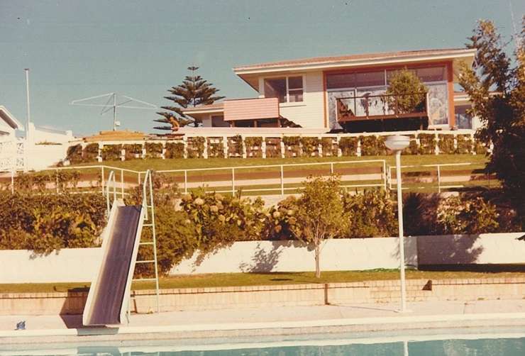The contestants line up for Miss NZ 1965. The pool's gone, but the property remains, and is now for sale. Photo / Supplied