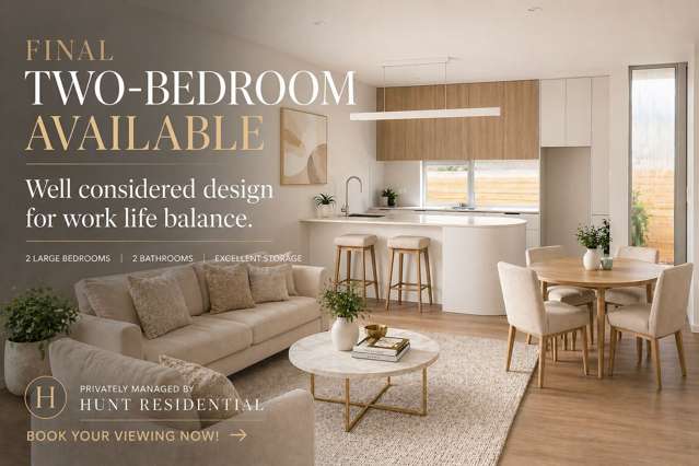 No Sharing. No Compromise. 2 Bed, 2 Bath Living