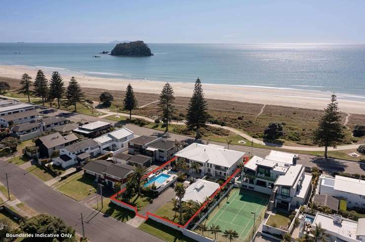 The resort-style home on Marine Parade, in Mount Maunganui, is on the market for sale for the first time in 15 years. Photo / Supplied