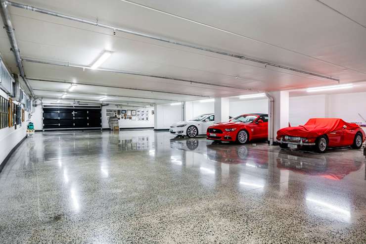 A two-level penthouse apartment at 8/464 Remuera Road, in Remuera, Auckland, has a 12-car garage. Photo / Supplied