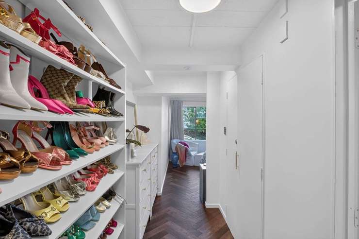 Designer Julia Ford in her purpose-built wardrobe.