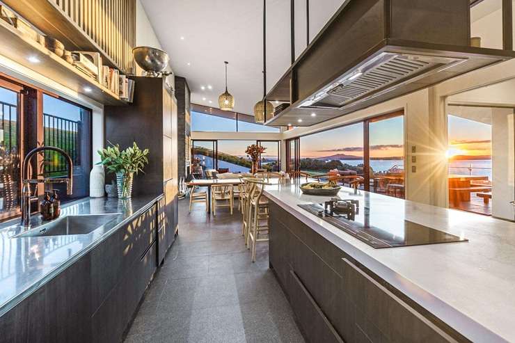 The architect-designed estate at 62 Park Point Drive, in Church Bay, Waiheke Island, has been priced to sell.  Photo / Supplied