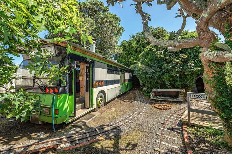 133 Cornfoot Street, Castlecliff, Whanganui, comes with a 370m railway track and miniature train. Photo / Supplied