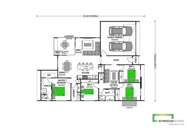 A home with generous spaces for every member of the family!