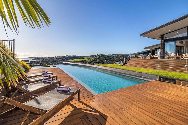 The architect-designed estate at 62 Park Point Drive, in Church Bay, Waiheke Island, has been priced to sell.  Photo / Supplied