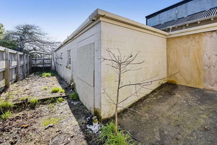 The abandoned Stratford Police Station can only be viewed from the outside because of health and safety concerns. Photo / Supplied