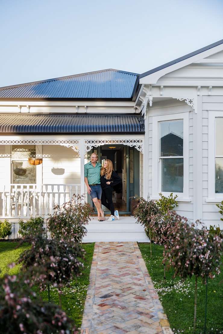 Eric Murray and partner Thea Lyle have spent 18 months transforming the tired villa on Victoria Street, in Cambridge, into a modern family home. Photo / Supplied