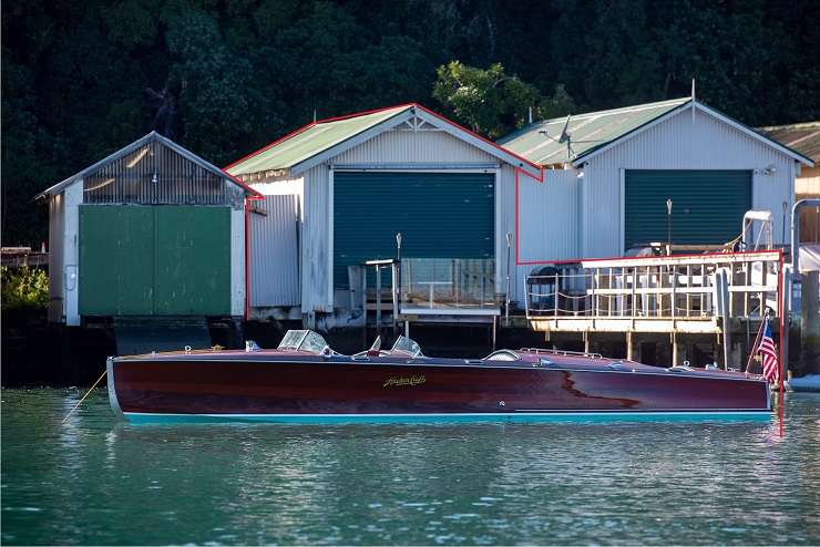 The picturesque boatshed at Auckland's Hobson Bay is often used as a shooting location for David Lomas Investigates. Photo / Supplied