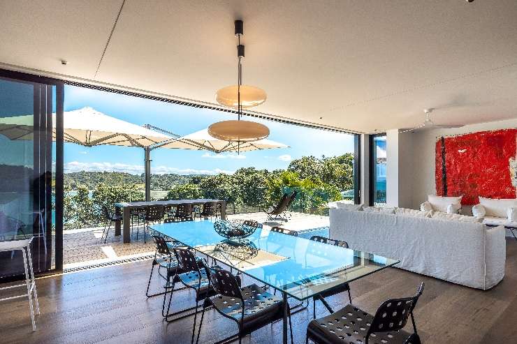 Construction work on a beach-front property on Miro Road, at Waiheke Island's Palm Beach. The 858sqm property was bought in 2020 for <img.22m. Photo / Supplied