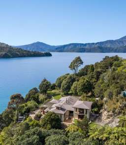 Marlborough Sounds retreat with private beach and five cabins for sale