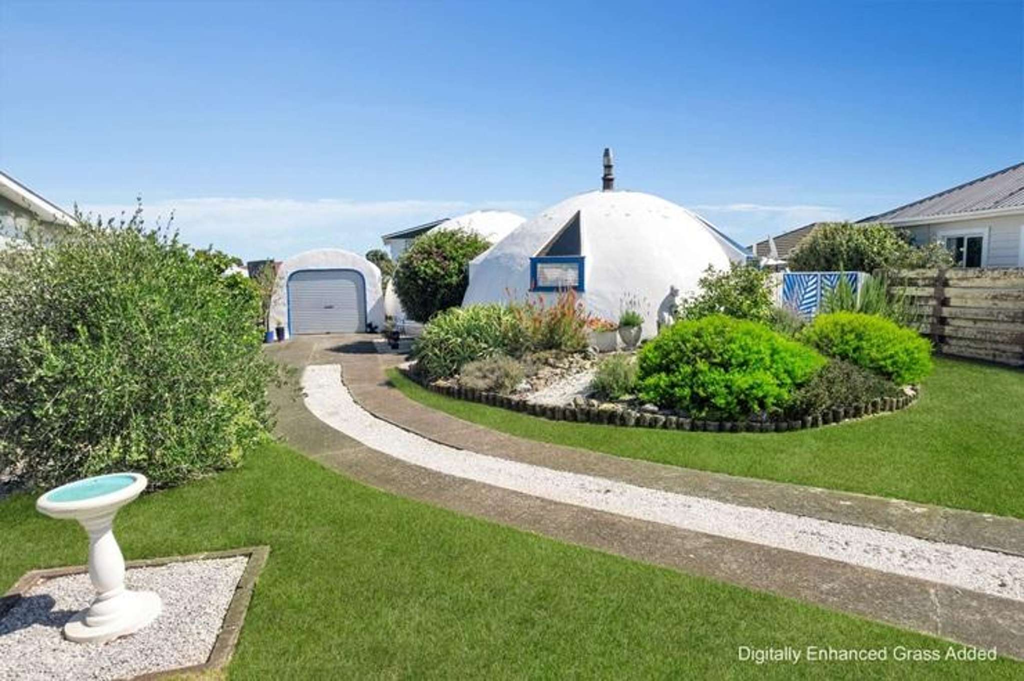 Dome home with views of the Milky Way doubles in price after Greek-style reno