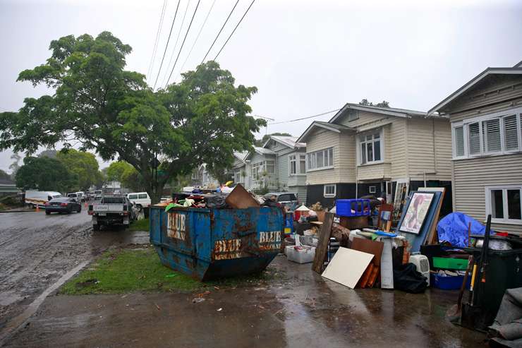 Slips at St Marys Bay, one of Auckland's wealthiest suburbs, threaten properties. Photo / Bernard Orsman