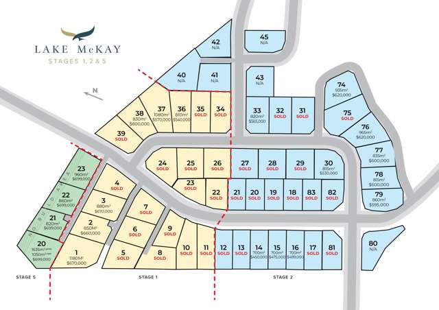 Premium residential sections at Lake McKay subdivision