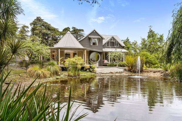 The architectural home by the pond is future urban and could potentially be subdivided