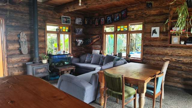 Unique log home immersed in nature