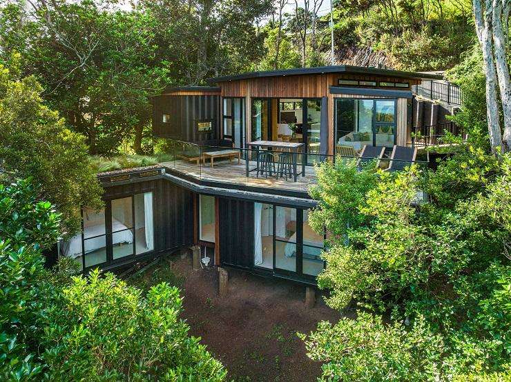 The two-storey villa on Bluff Lane, in Gibbston, Queenstown, appeared on the TV show Grand Designs NZ and was snapped up in February. Photo / Supplied