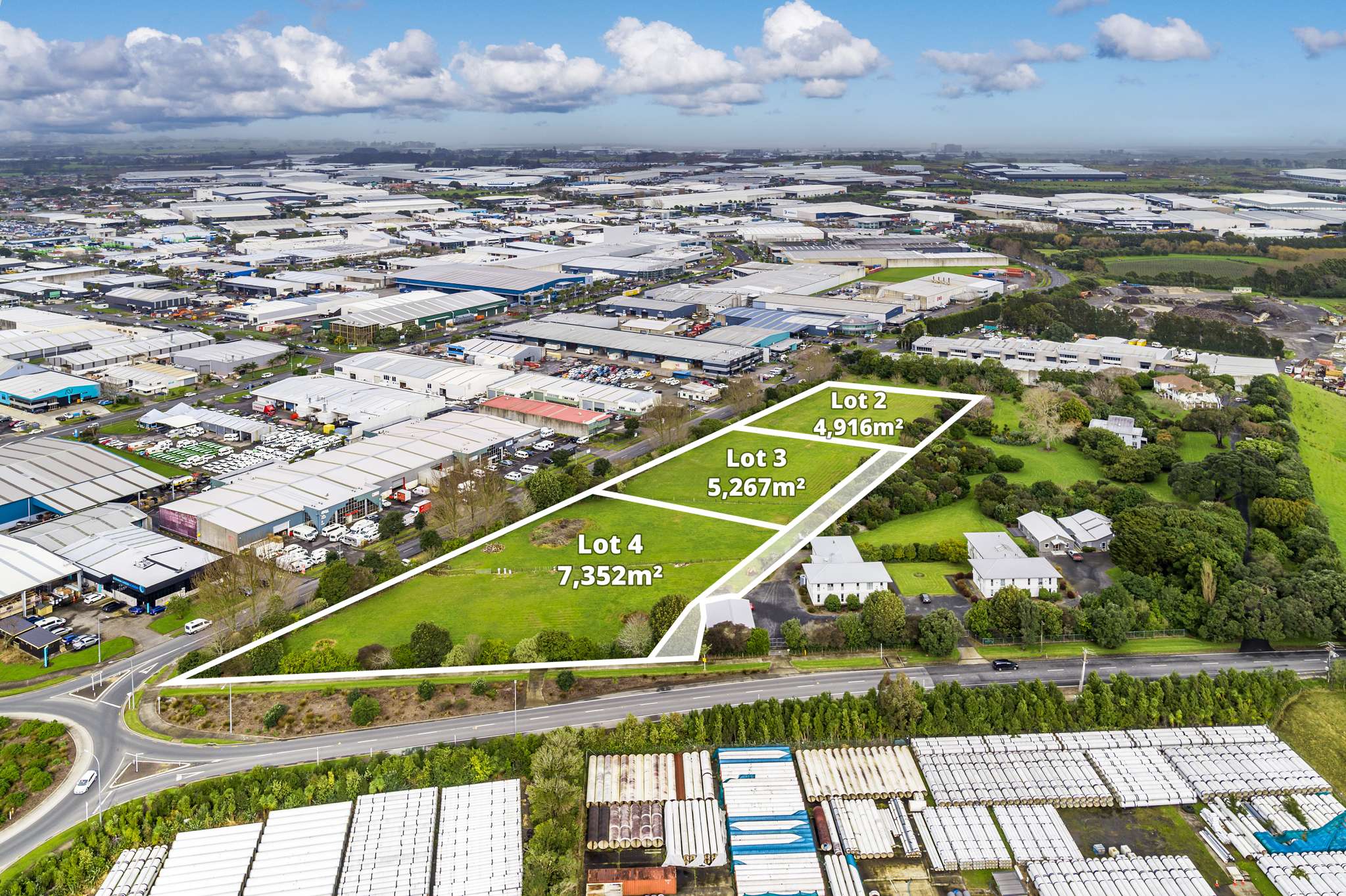 Three large landholdings near Auckland Airport