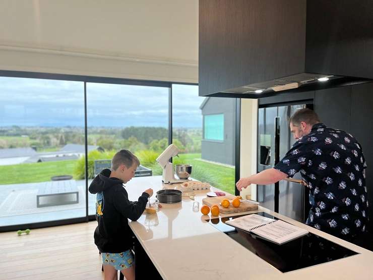 Former NZ's Hottest Baker contestant Ben Baker was very particular about how he wanted his kitchen when building his new home in Glenwood Grove, in Whatawhata. Photo / Supplied