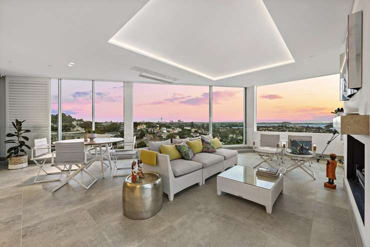 The two-level penthouse apartment at 8/464 Remuera Road, in Remuera, Auckland, is back on the market after a short hiatus. Photo / Supplied