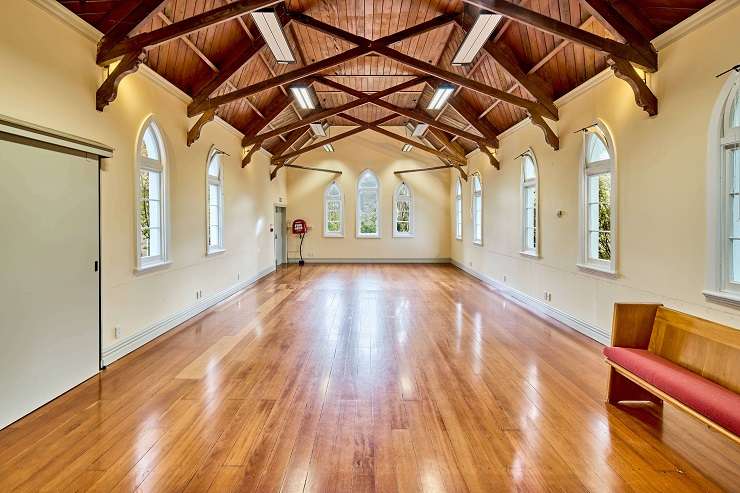 The former Wadestown Presbyterian Church is for sale and is inviting buyer enquiry over <img.599m. Photo / Supplied