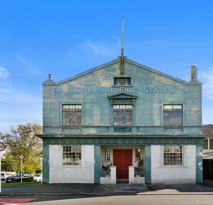 The old Devonport fire station on Calliope Road, Auckland, is on the market for sale. Photo / Supplied