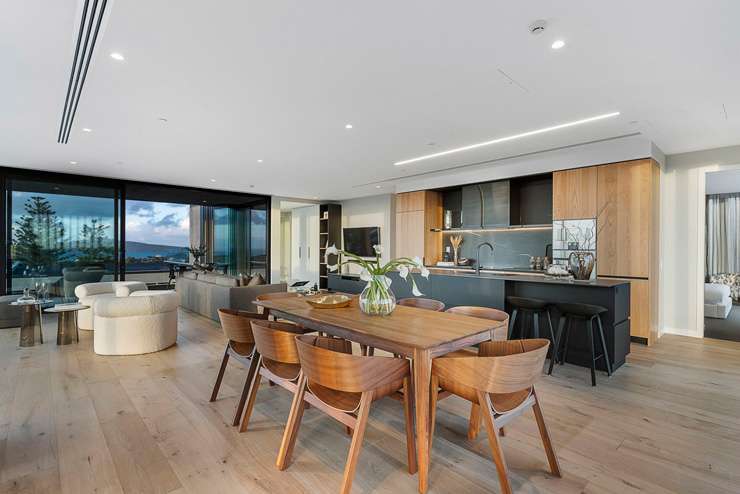 A penthouse apartment at 404/250 Kepa Road, in Mission Bay, Auckland, is to be auctioned with a disclosed reserve. Photo / Supplied