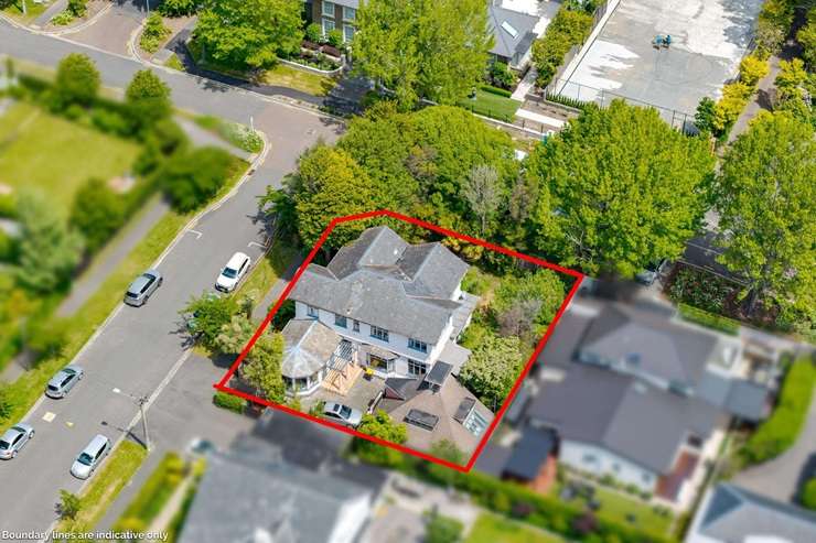 An earthquake-damaged home on Helmores Lane, in Merivale, Christchurch, was popular at Bayleys' auction last week. Photo / Supplied