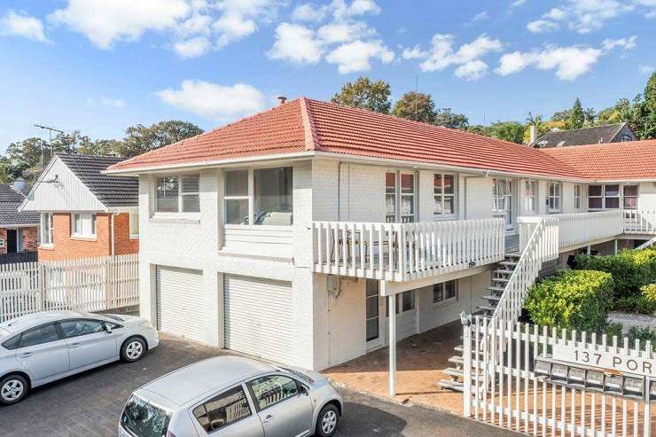 A two-bedroom apartment on Portland Road, in Remuera, Auckland, sold last month for $665,888. The unit was within the prized double grammar zone. Photo / Supplied