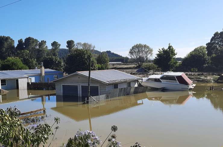 An aerial view of the flooding in Wairoa, in the Hawke's Bay. Residents displaced by the cyclone damage will add to pressure in the region's rental market. Photo / Wairoa District Council