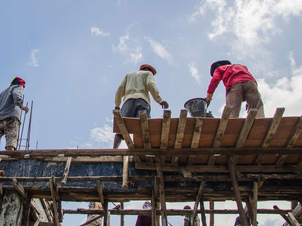 Houses under construction