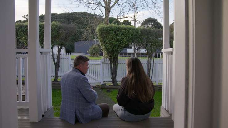 Paul with rugby player turned financial adviser Chantelle. She was on the hunt for an affordable three-bedroom home in Auckland. Photo / Supplied