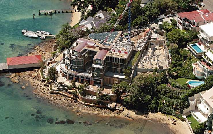 On the market for A$200m and making headlines is this Sydney harbourside mansion. Photo / Forbes Global Properties