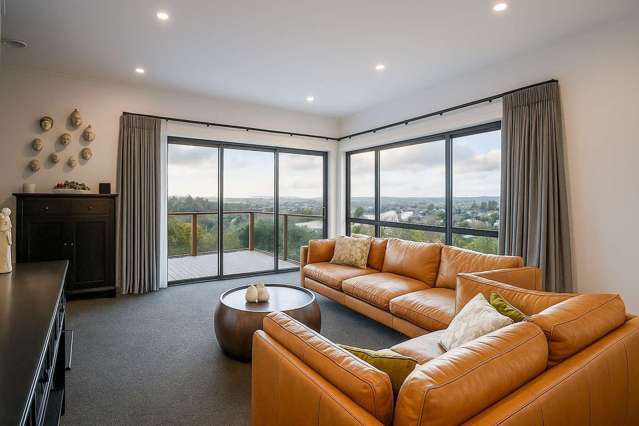 Stylish living with scenic view