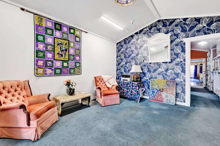 The former Freemason's hall at 20 Domett Street, in the Taranaki town of Waitara, has been given a colourful makeover. Photo / Supplied