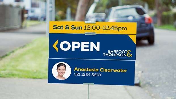 Rebrand open home signage example