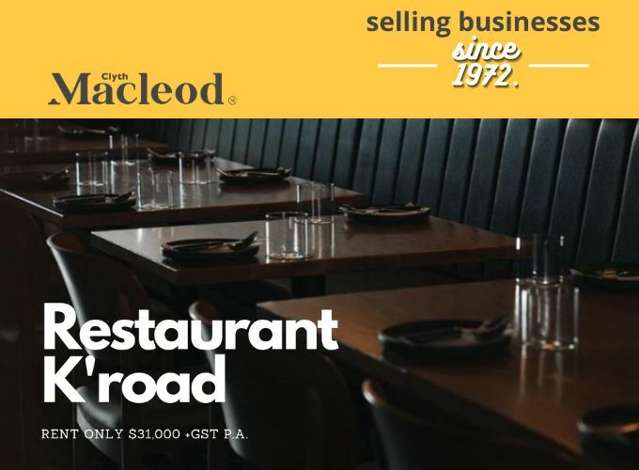 Exceptional Restaurant Space for Sale on K'Road! - (CML 11099)