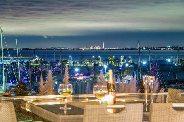 Architectural elegance with panoramic water views