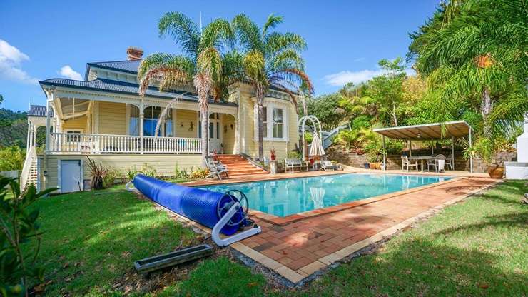 A historic villa perched on a hill overlooking the Thames Coast was built by Scot Robert Graham in 1877. Photo / Supplied