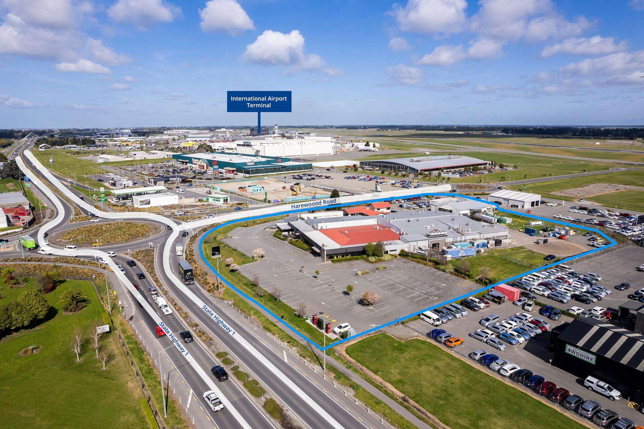 High-profile corner site near Christchurch Airport