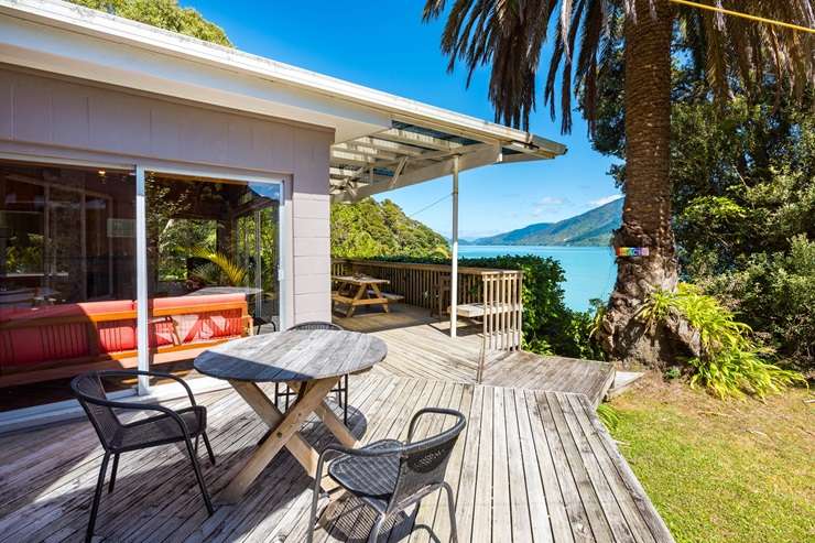 The historic villa for sale at 1024/1028 Elie Bay Road, in Marlborough Sounds. Photo / Supplied