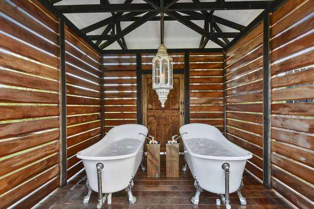 The bath-house at the Matakana property