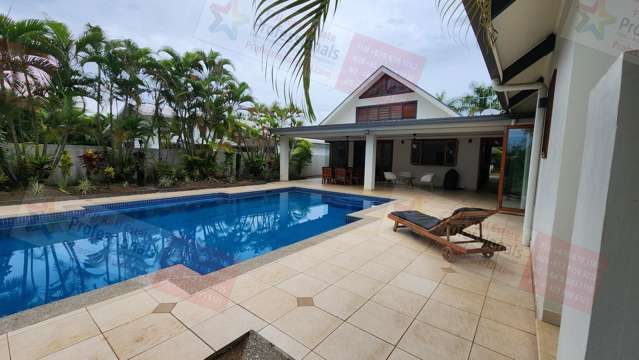 Split level, luxury, 4 bedrooms + large loft (extra bedroom) on Fiji’s famous and very exclusive Denarau Island