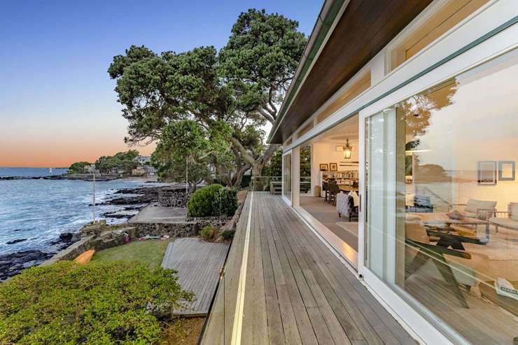 The renovated house below Merksworth Castle, on Hurstmere Road, in Auckland's Takapuna, attracted strong buyer interest. Photo / Supplied