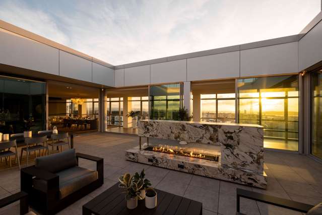 Luxury penthouse on 18th floor has open-air courtyard at its heart