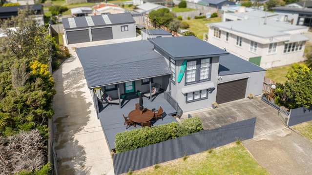 Renovated beach bach with large shed