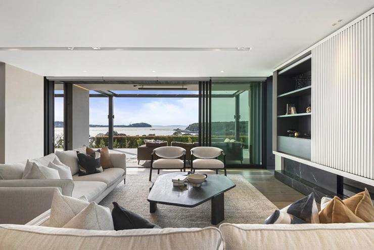 The $43m house on Arney Road sits on a 1.2ha estate overlooking the harbour. Photo / Alex Burton